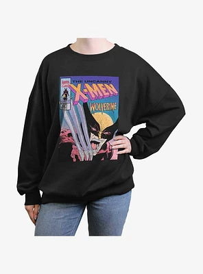 Wolverine The Uncanny X-Men Comic Cover Womens Oversized Sweatshirt