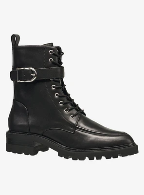 Black Luca Leather Lace Up Boots