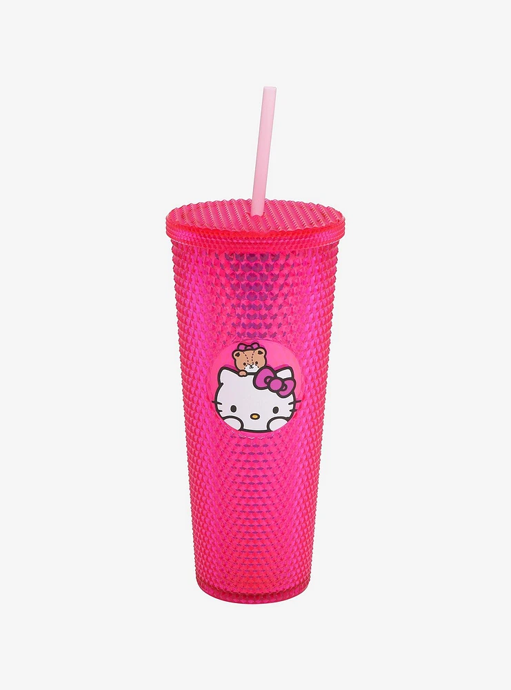 Hello Kitty & Tiny Chum Iridescent Pink Pyramid Acrylic Travel Cup