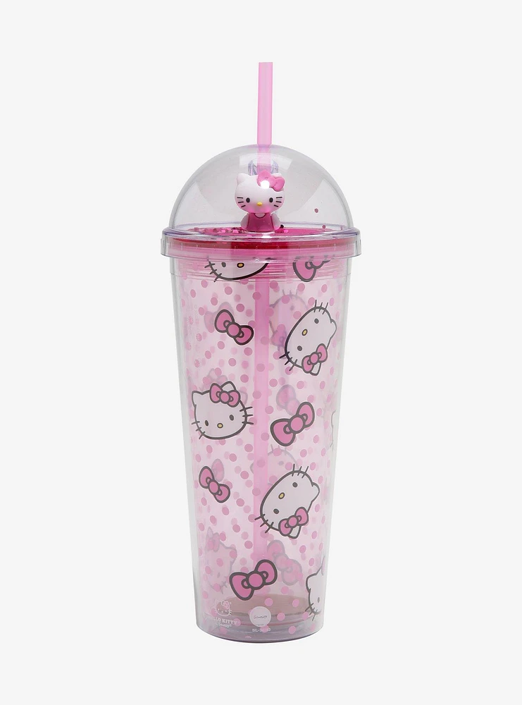 Hello Kitty Polka Dot Dome Acrylic Travel Cup