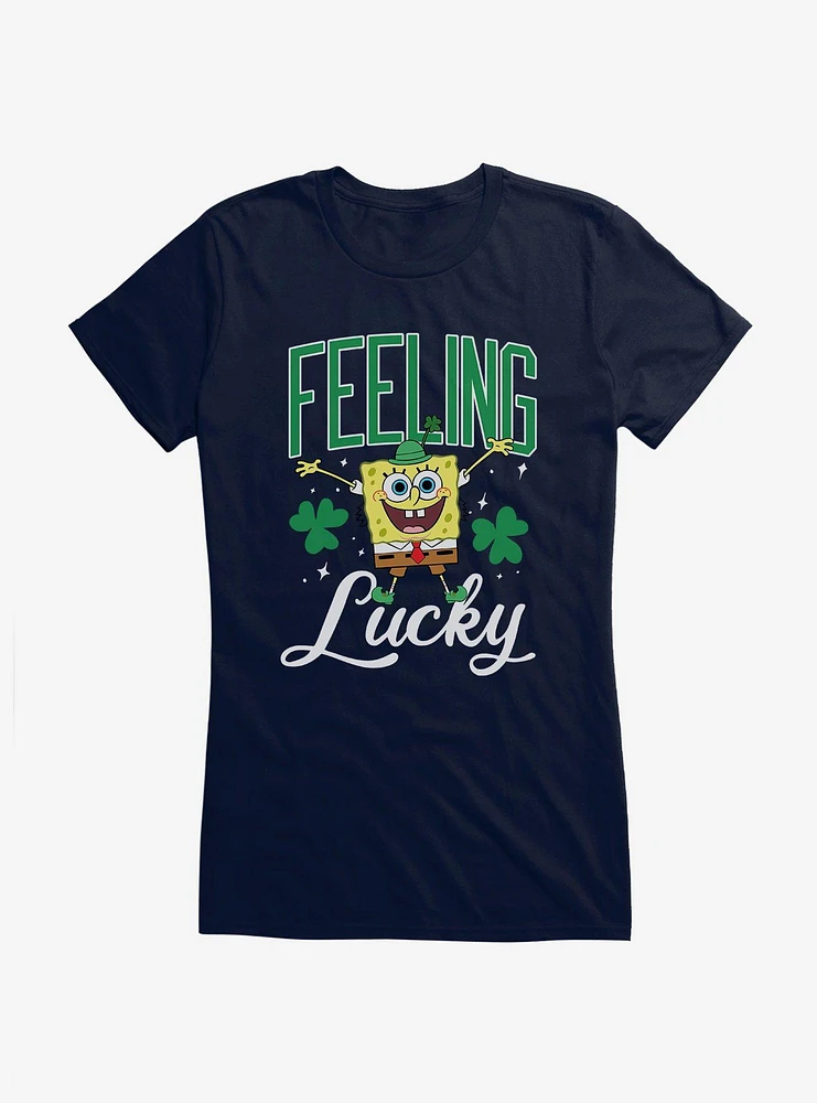 SpongeBob SquarePants Feeling Lucky Girls T-Shirt