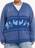 Disney Stitch Tropical Flowers Varsity Girls Cardigan Plus