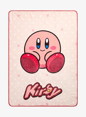 Kirby Sitting Dots Throw Blanket