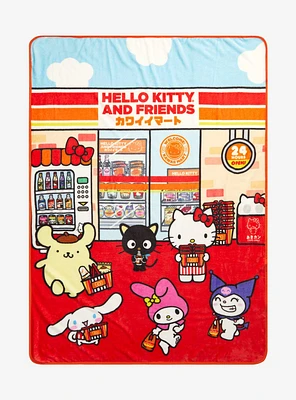 Hello Kitty And Friends Kawaii Mart Throw Blanket