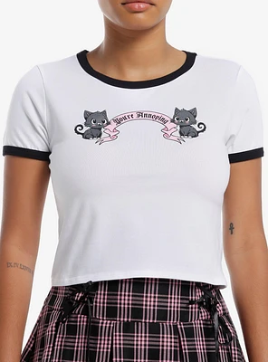 Sweet Society You're Annoying Cat Banner Girls Ringer Baby T-Shirt