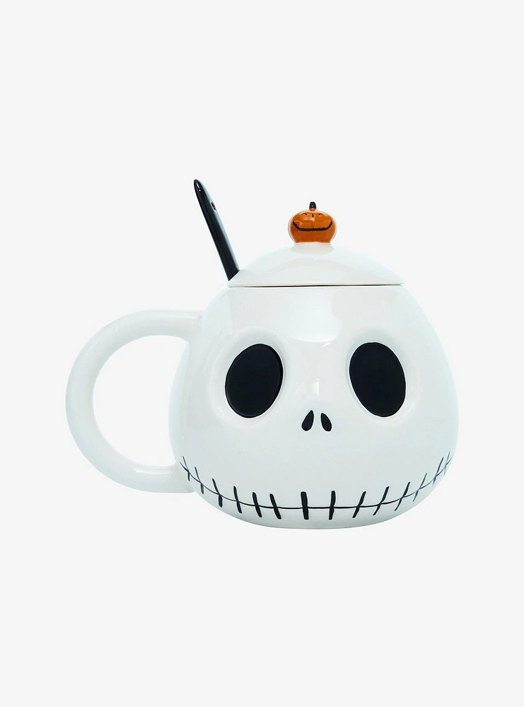 The Nightmare Before Christmas Jack Skellington Head Lidded Mug With Spoon