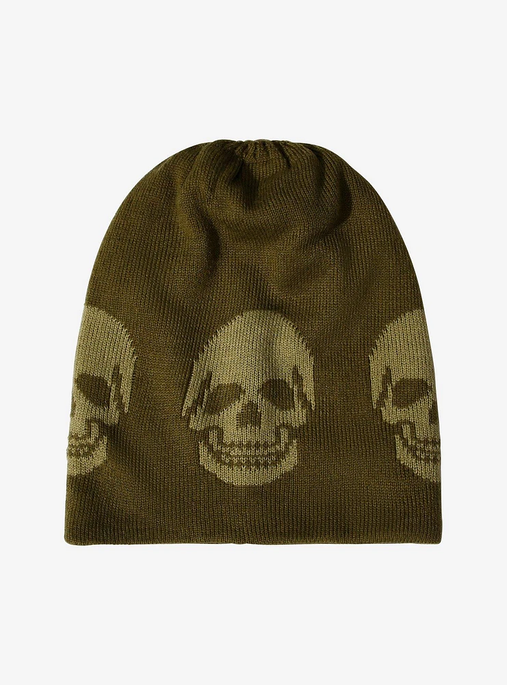 Green Skull Beanie