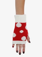 White & Mushroom Fingerless Gloves