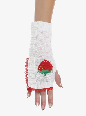 Strawberry Intarsia Arm Warmers