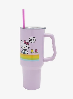 Hello Kitty Rainbow Stripe Stainless Steel Travel Cup