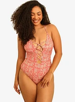 Dippin' Daisy's Bliss Moderate Coverage Swim One Piece Pink Paisley