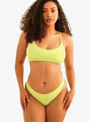 Dippin' Daisy's Seaport High Cut Thong Swim Bottom Green Tea