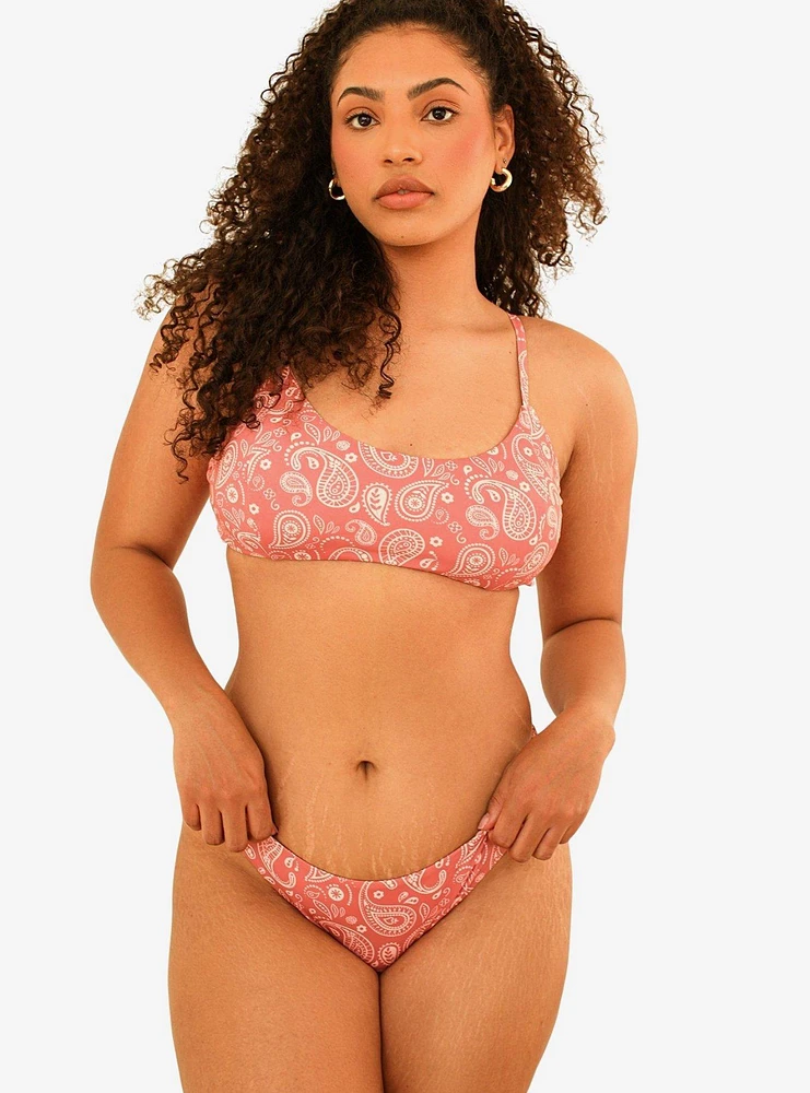 Dippin' Daisy's Redondo Adjustable Strap Swim Top Pink Paisley