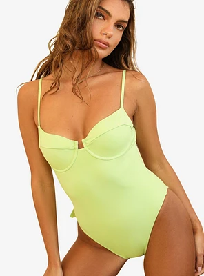 Dippin' Daisy's Saltwater Thigh High Cut Swim One Piece Green Tea