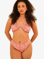 Dippin' Daisy's Seashore High Waist Cheeky Swim Bottom Pink Paisley