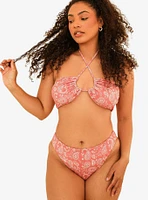 Dippin' Daisy's Amalfi String Tie Bandeau Swim Top Pink Paisley