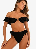 Dippin' Daisy's Kate Off Shoulder Underwire Swim Top Black