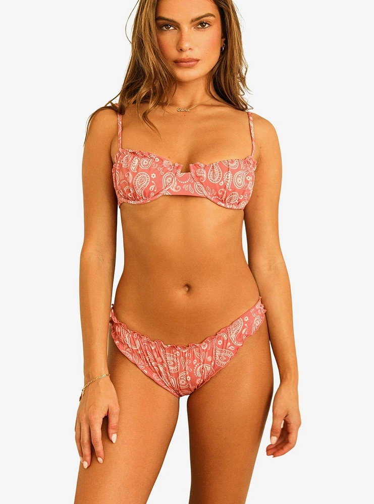 Dippin' Daisy's Bardot Cheeky Swim Bottom Pink Paisley