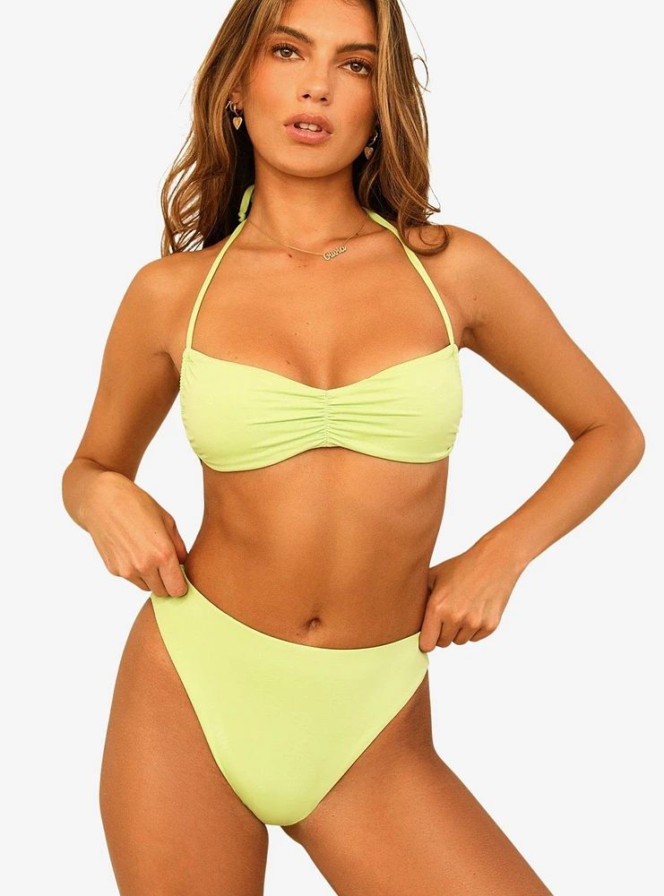 Dippin' Daisy's Christina Tie Straps Bandeau Swim Top Green Tea