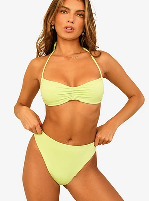 Dippin' Daisy's Christina Tie Straps Bandeau Swim Top Green Tea