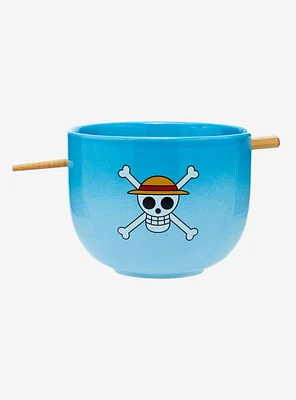 One Piece Blue Ramen Bowl With Chopsticks