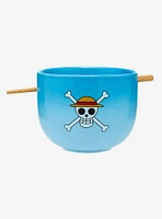 One Piece Blue Ramen Bowl With Chopsticks