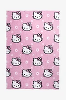 Hello Kitty Flowers Sherpa Throw Blanket