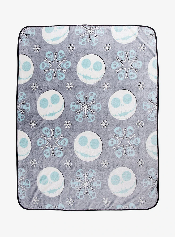 The Nightmare Before Christmas Jack & Snowflakes Throw Blanket