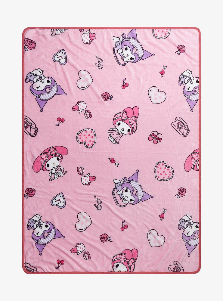 My Melody & Kuromi Sleepover Throw Blanket