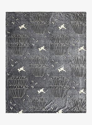 Star Wars Allover Print Burnout Glow-In-The-Dark Throw Blanket