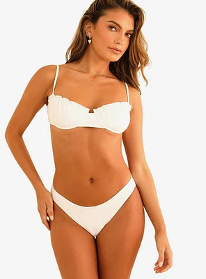 Dippin' Daisy's Nocturnal Cheeky Swim Bottom White Rib