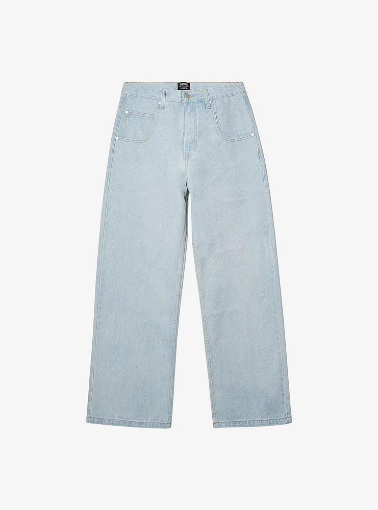 WeSC Jay Wide Leg Jeans Bleached Denim