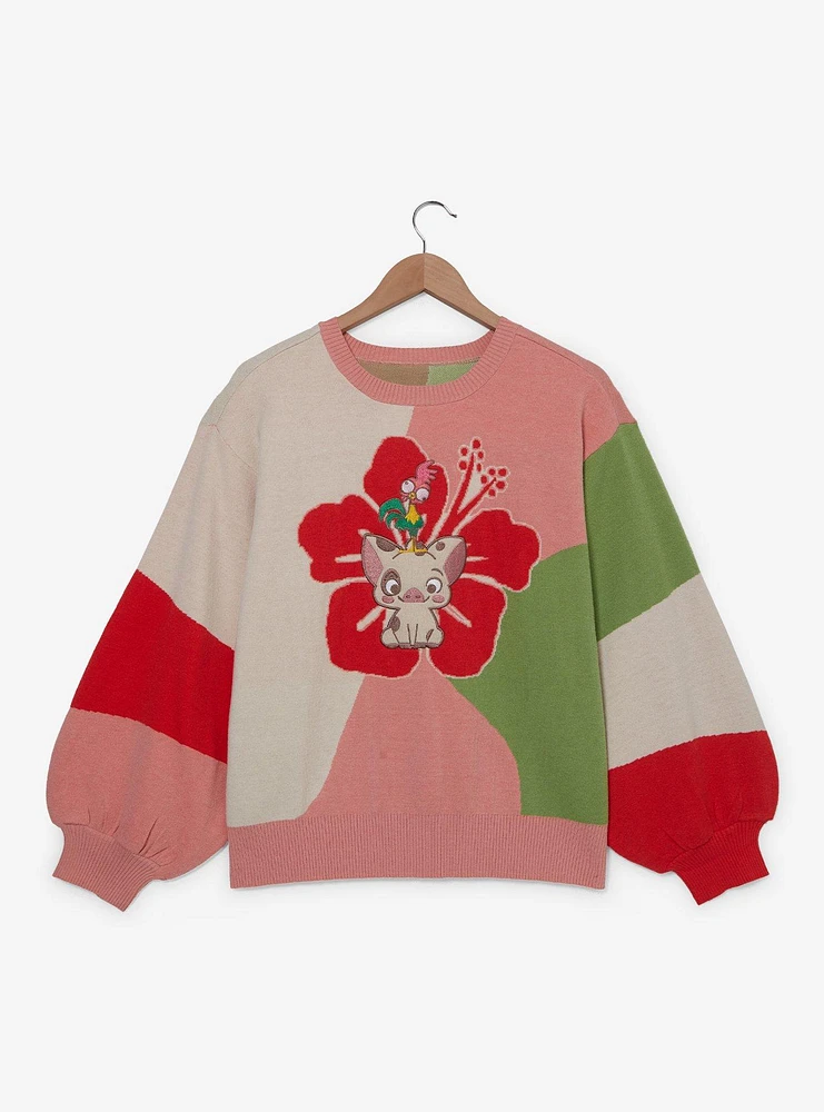 Disney Moana Pua & Hei Hibiscus Women's Knit Sweater — BoxLunch Exclusive