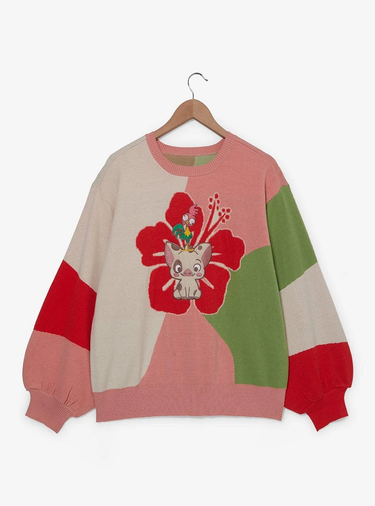 Disney Moana Pua & Hei Hibiscus Women's Plus Knit Sweater — BoxLunch Exclusive