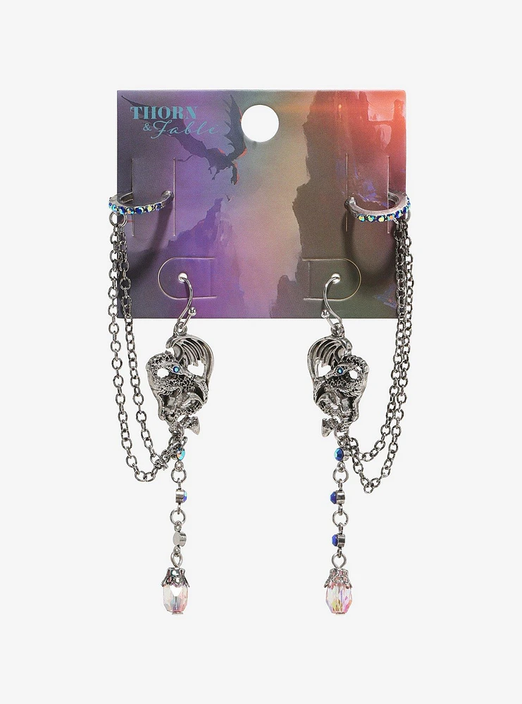 Thorn & Fable Dragon Bead Cuff Earrings