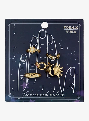 Cosmic Aura Celestial Stacking Ring Set