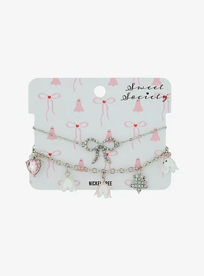 Sweet Society Ghost Flower Ribbon Bracelet Set