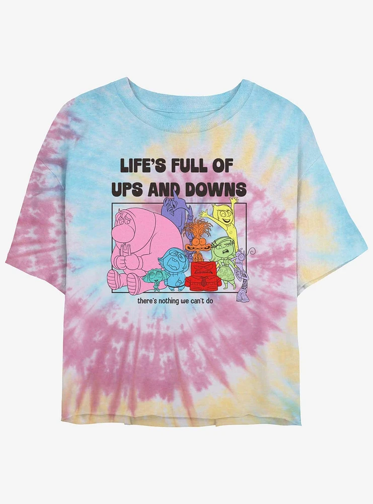 Disney Pixar Inside Out 2 Life's Full Of Ups And Downs Girls Tie-Dye Crop T-Shirt