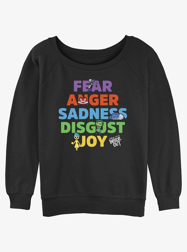 Disney Pixar Inside Out 2 All The Emotions Girls Slouchy Sweatshirt