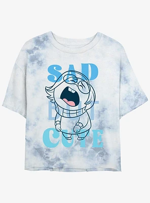 Disney Pixar Inside Out 2 Sad But Cute Girls Tie-Dye Crop T-Shirt