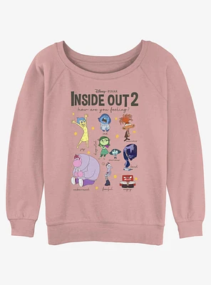 Disney Pixar Inside Out 2 Textbook Of Emotions Girls Slouchy Sweatshirt