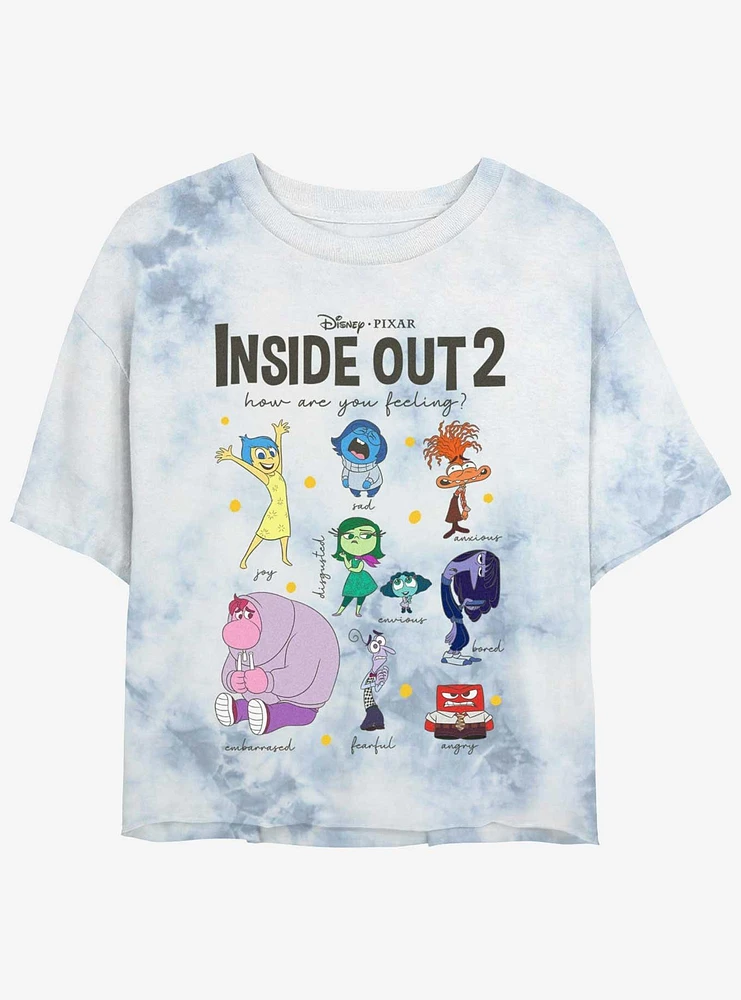 Disney Pixar Inside Out 2 Textbook Of Emotions Girls Tie-Dye Crop T-Shirt