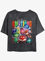 Disney Pixar Inside Out 2 Feel Your Emotions Girls Mineral Wash Crop T-Shirt