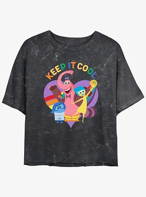 Disney Pixar Inside Out 2 Keep It Cool Girls Mineral Wash Crop T-Shirt