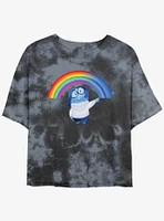 Disney Pixar Inside Out 2 Sadness Cheer Up Girls Tie-Dye Crop T-Shirt