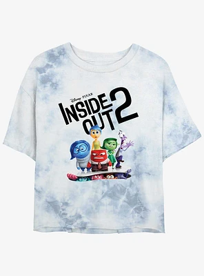 Disney Pixar Inside Out 2 Movie Poster Girls Tie-Dye Crop T-Shirt