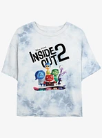 Disney Pixar Inside Out 2 Movie Poster Girls Tie-Dye Crop T-Shirt