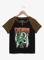 Dragon Ball Z Shenron Portrait Raglan Women's Cropped Baby Tee - BoxLunch Exclusive