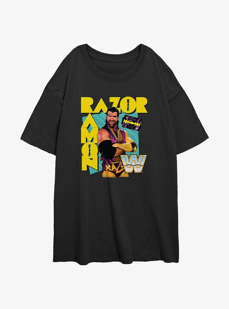 WWE Razor Ramon Hype Girls Oversized T-Shirt