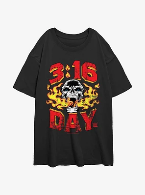 WWE 3:16 Day Stone Cold Steve Austin Girls Oversized T-Shirt
